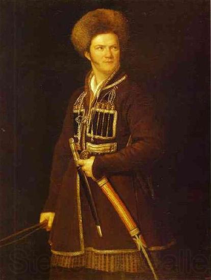 Aleksander Orlowski Self-portrait in Cossack's dress.